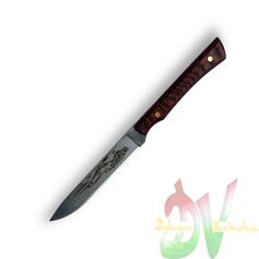 Охотничий нож. "Кузнечик-2". Мореный орех, сухма, художественная гравировка. 95х18 (9-10 см)